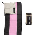 Leisure Sports Sleeping Bag, Lightweight, Carrying Bag with Compression Straps for Camping, Pink/Black, Kids 327814SOK